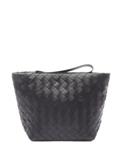 Pre-owned Bottega Veneta 2010s Intrecciato Leather Clutch Bag In Black