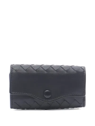 Pre-owned Bottega Veneta 2010s Intrecciato Leather Key Case In Black