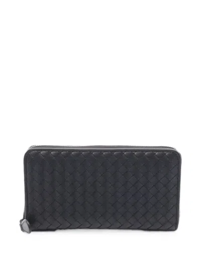 Pre-owned Bottega Veneta 2010s Intrecciato Leather Wallet In Black