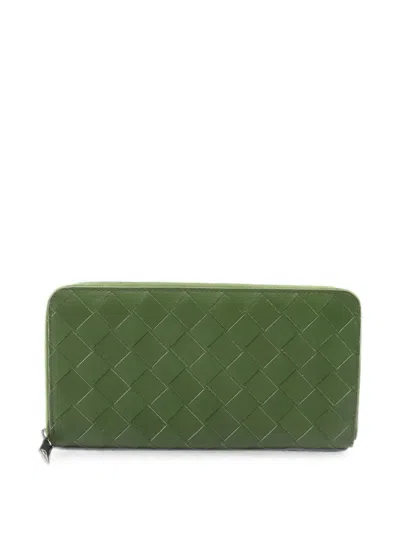 Pre-owned Bottega Veneta 2010s Intrecciato Long Wallet In Green