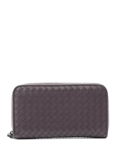 Pre-owned Bottega Veneta 2010s Intrecciato Piccolo Zip Around Wallet In Purple