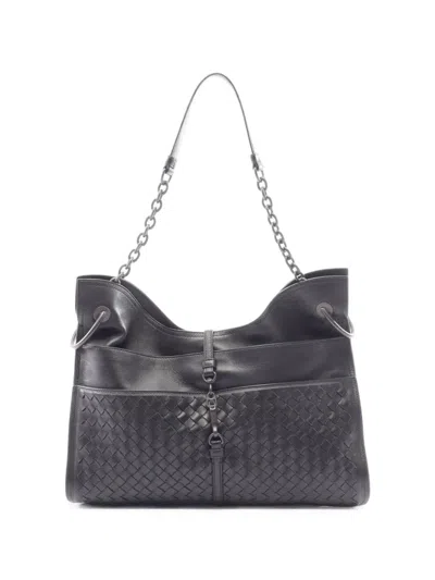 Pre-owned Bottega Veneta 2010s Intrecciato Shoulder Bag In Black