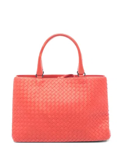 Pre-owned Bottega Veneta 2010s Intrecciato Tote Bag In Orange