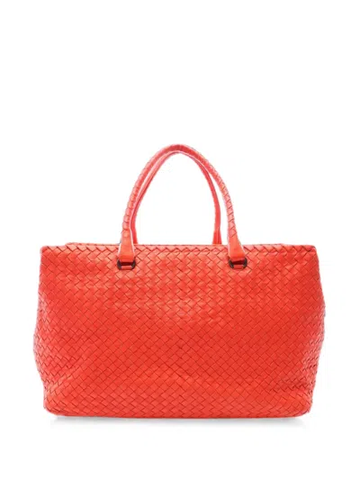 Pre-owned Bottega Veneta 2010s Intrecciato Tote Bag In Red
