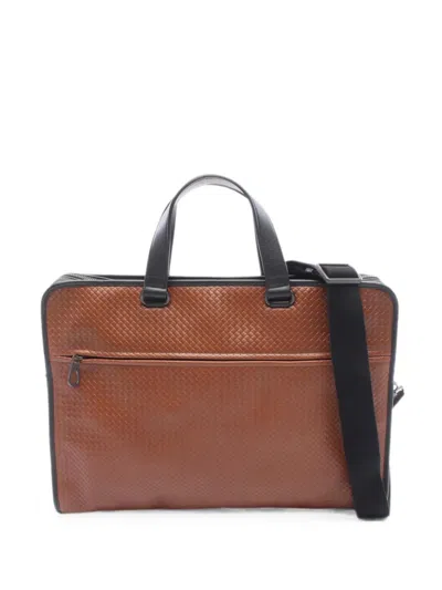 Pre-owned Bottega Veneta 2010s Intrecciato Two-way Briefcase In Brown