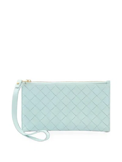 Pre-owned Bottega Veneta 2010s Intrecciato Wristlet Mini Bag In Blue