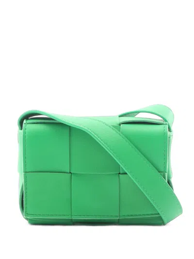 Pre-owned Bottega Veneta 2010s Mini Candy Cassette Shoulder Bag In Green