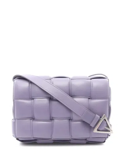 Pre-owned Bottega Veneta 2010s Padded Cassette Intreccio Cross Body Bag In Purple