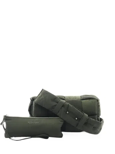Pre-owned Bottega Veneta 2010s Padded Tech Cassette Shoulder Bag In Green