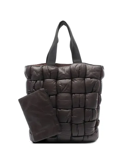Pre-owned Bottega Veneta 2010s Paddit Quilted Tote Bag In Brown