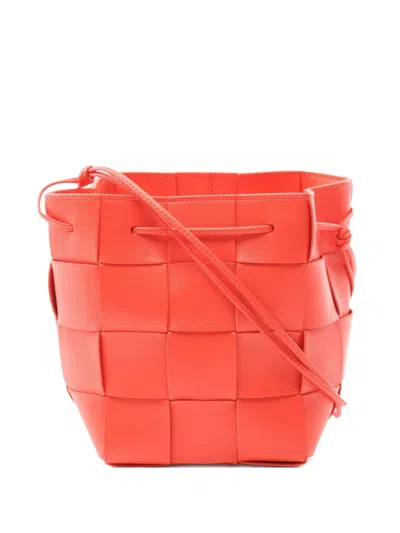 Pre-owned Bottega Veneta 2010s Small Cassette Shoulder Bag In Red