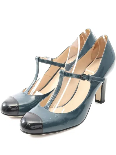 Pre-owned Bottega Veneta 2010s T-strap Cap-toe Pumps In Blue
