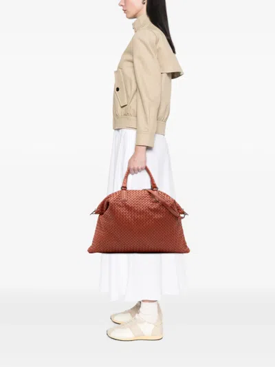 Pre-owned Bottega Veneta 2011 Maxi Nappa Intrecciato Convertible Travel Bag In Red