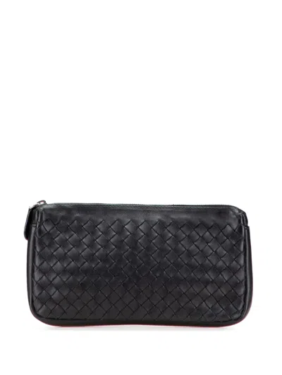 Pre-owned Bottega Veneta 2011 Nappa Intrecciato Coin Pouch In Black