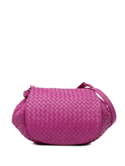 Pre-owned Bottega Veneta 2011 Nappa Intrecciato Flap Crossbody Bag In Pink