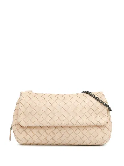 Pre-owned Bottega Veneta 2012-2013 Mini Intrecciato Expandable Chain Crossbody Bag In Pink