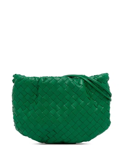Pre-owned Bottega Veneta 2012-2018 Nappa Intrecciato Mini Bulb Crossbody Bag In Green