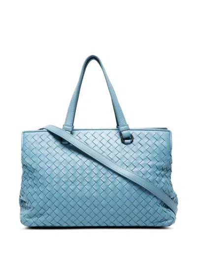 Pre-owned Bottega Veneta 2012-2020s Intrecciato Roma Tote Bag In Blue