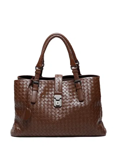 Pre-owned Bottega Veneta 2012-2020s Intrecciato Roma Tote Bag In Brown