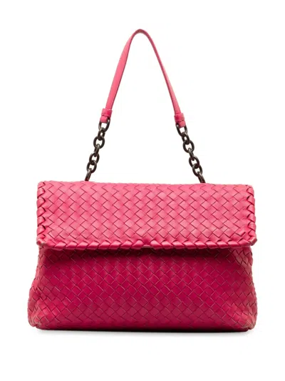 Pre-owned Bottega Veneta 2012-2023 Large Intrecciato Olimpia Shoulder Bag In Pink