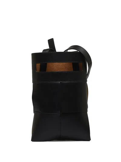 Pre-owned Bottega Veneta 2012-2023 Maxi Intrecciato Cut Out Crossbody Bag In Black