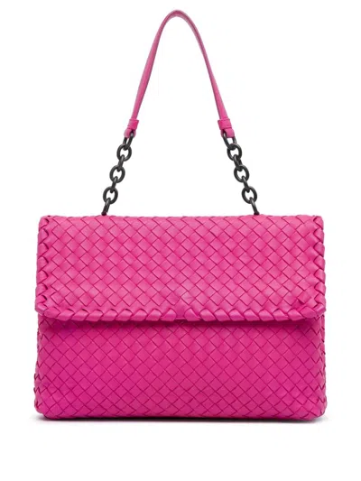 Pre-owned Bottega Veneta 2012-2023 Medium Intrecciato Olimpia Shoulder Bag In Pink