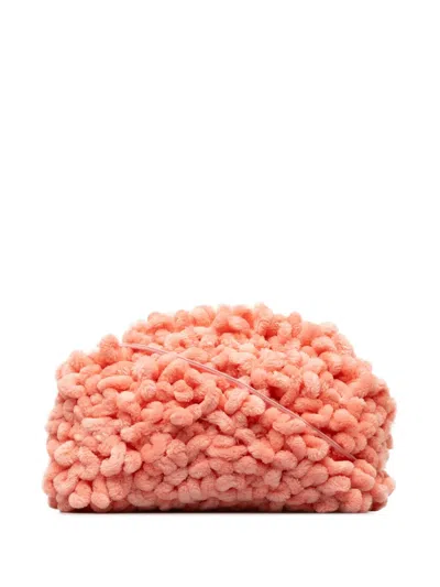 Pre-owned Bottega Veneta 2012-2023 Mini Chenille Pouch Crossbody Bag In Pink