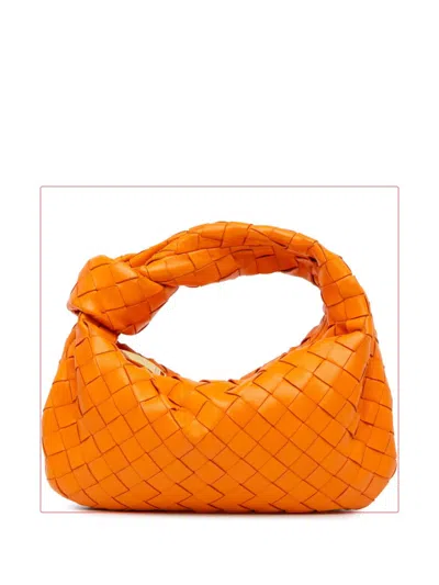 Pre-owned Bottega Veneta 2012-2023 Mini Nappa Intrecciato Jodie Handbag In Orange