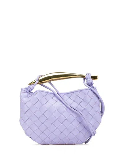 Pre-owned Bottega Veneta 2012-2024 Baby Lambskin Intrecciato Sardine Bag Satchel In Purple