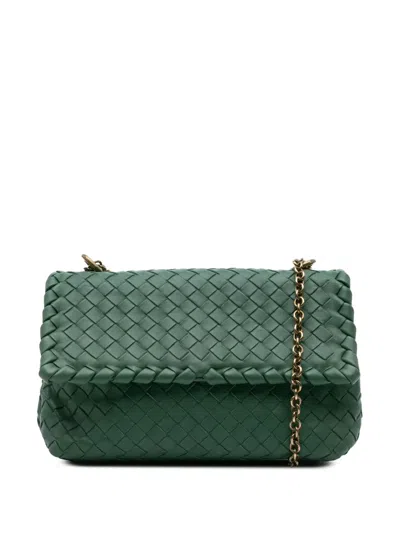 Pre-owned Bottega Veneta 2012-2024 Baby Nappa Intrecciato Olimpia Crossbody Bag In Green