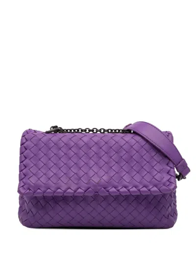 Pre-owned Bottega Veneta 2012-2024 Baby Nappa Intrecciato Olimpia Crossbody Bag In Purple