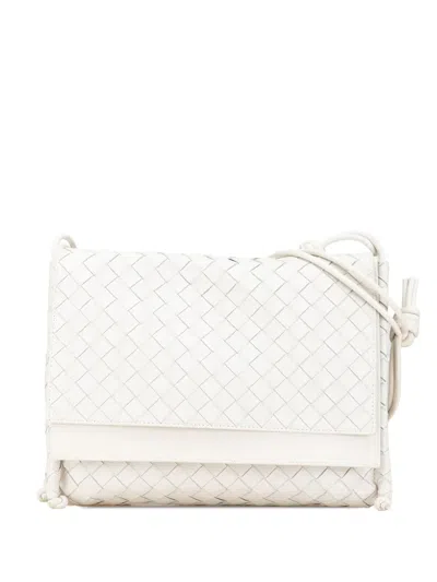 Pre-owned Bottega Veneta 2012-2024 Intrecciato Fold Crossbody Bag In White