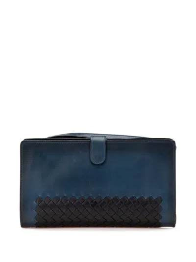 Pre-owned Bottega Veneta 2012-2024 Intrecciato Trimmed Nappa Wristlet Clutch Bag