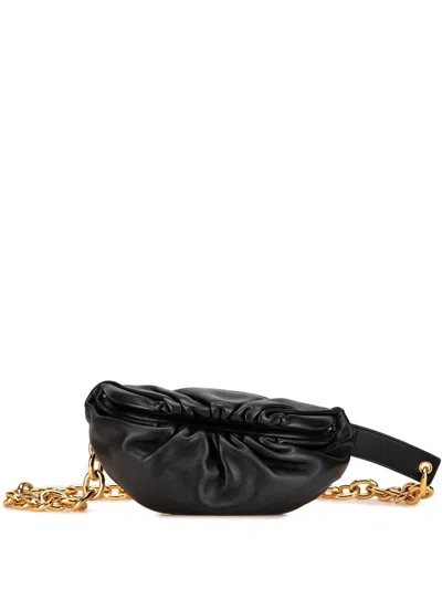 Pre-owned Bottega Veneta 2012-2024 Lambskin Chain Pouch Belt Bag In Black