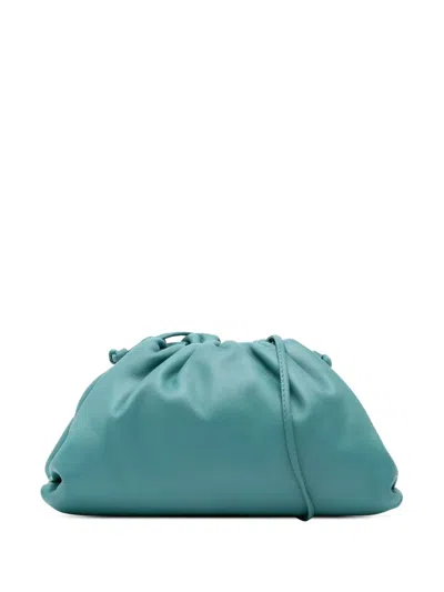 Pre-owned Bottega Veneta 2012-2024 Lambskin The Mini Pouch Crossbody Bag In Blue