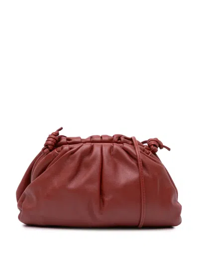 Pre-owned Bottega Veneta 2012-2024 Lambskin The Mini Pouch Crossbody Bag In Red