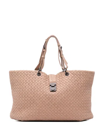 Pre-owned Bottega Veneta 2012-2024 Large Nappa Intrecciato Capri Tote Bag In Brown