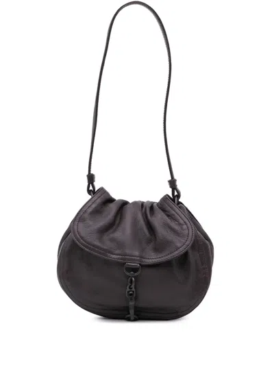 Pre-owned Bottega Veneta 2012-2024 Leather Flap Shoulder Bag In 紫色