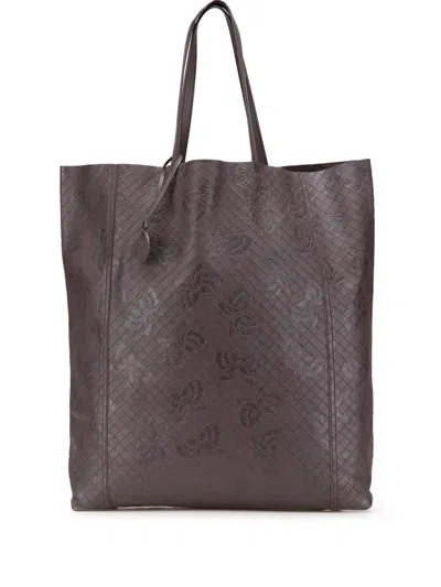 Pre-owned Bottega Veneta 2012-2024 Leather Intrecciomirage Butterfly Tote Bag