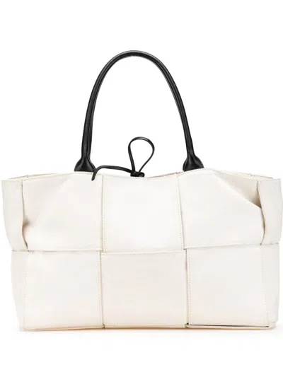 Pre-owned Bottega Veneta 2012-2024 Medium Canvas Maxi Intrecciato Arco Tote Bag