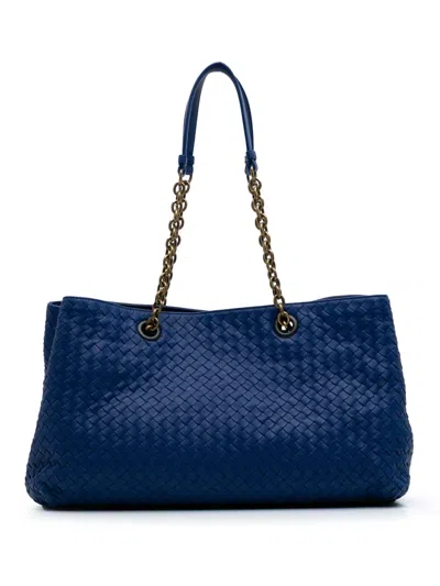 Pre-owned Bottega Veneta 2012-2024 Medium Nappa Intrecciato Double Chain Tote Bag