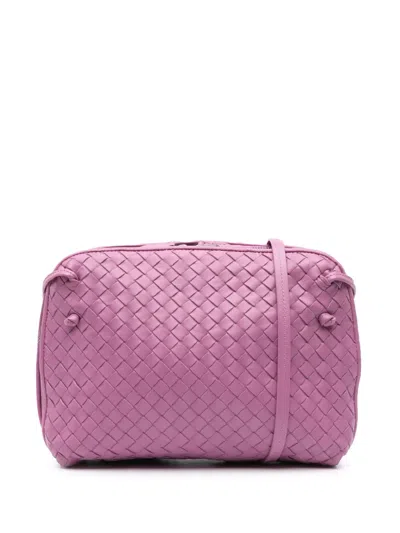 Pre-owned Bottega Veneta 2012-2024 Medium Nappa Intrecciato Nodini Crossbody Bag In Purple