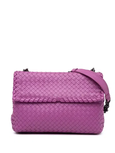 Pre-owned Bottega Veneta 2012-2024 Medium Nappa Intrecciato Olimpia Shoulder Bag In 紫色