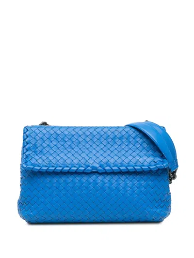 Pre-owned Bottega Veneta 2012-2024 Medium Nappa Intrecciato Olimpia Shoulder Bag In Blue