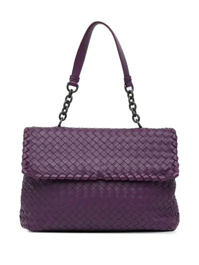 Pre-owned Bottega Veneta 2012-2024 Medium Nappa Intrecciato Olimpia Shoulder Bag In Purple