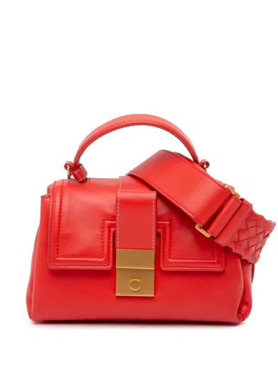 Pre-owned Bottega Veneta 2012-2024 Mini Leather Piazza Top Handle Satchel In Red