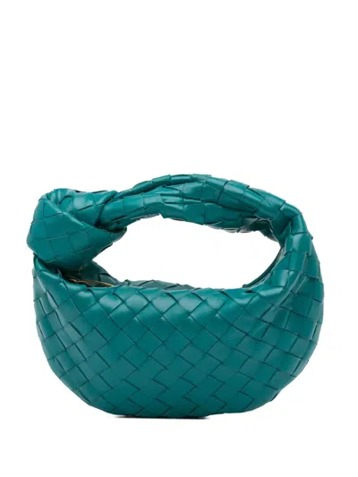 Pre-owned Bottega Veneta 2012-2024 Mini Nappa Intrecciato Jodie Hobo Bag In Blue