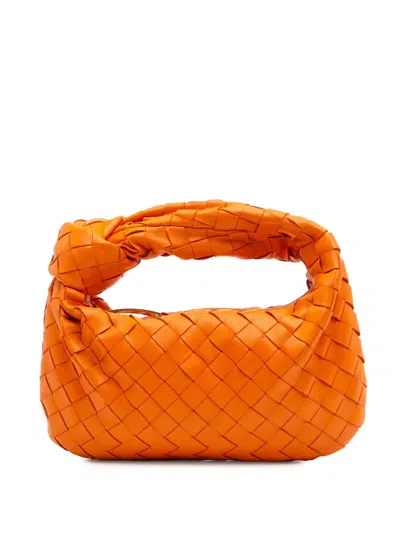 Pre-owned Bottega Veneta 2012-2024 Mini Nappa Intrecciato Jodie Hobo Bag In Orange