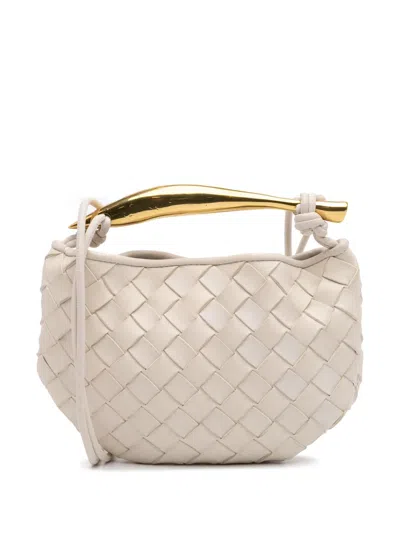 Pre-owned Bottega Veneta 2012-2024 Mini Nappa Intrecciato Sardine Satchel In White