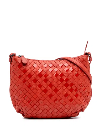 Pre-owned Bottega Veneta 2012-2024 Nappa And Patent Intrecciato Crossbody Bag